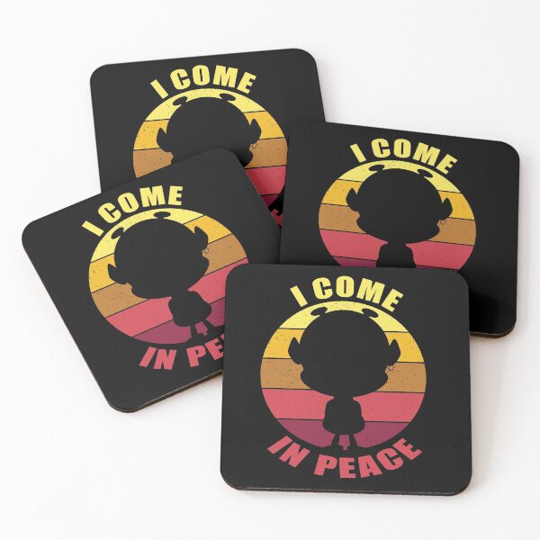 Item preview, I come in peace. Funny , cute alien design in yellow and pink. designed and sold by LaBellCreative.