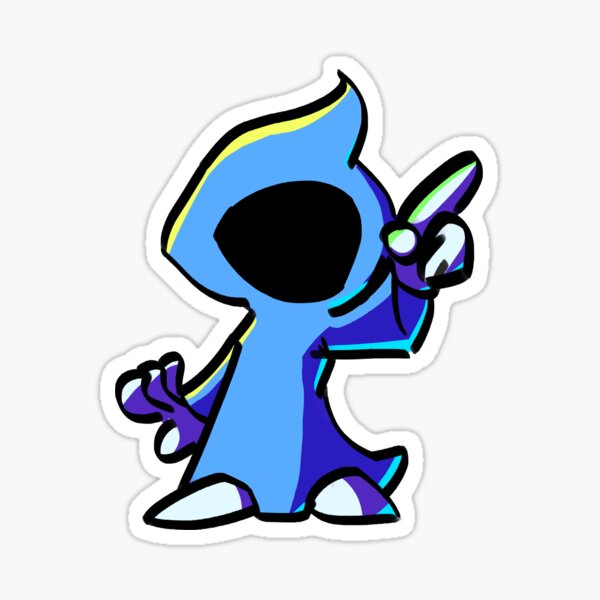 Blue cartoony mage Sticker
