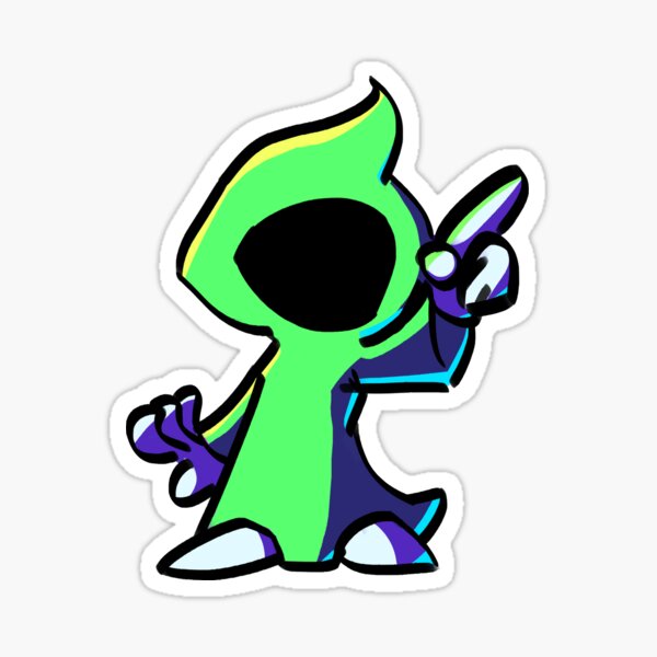 Green cartoony mage Sticker
