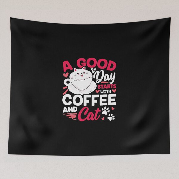 Item preview, A Good Day Starts With Coffee And Cat Lover   designed and sold by vidyaclary.