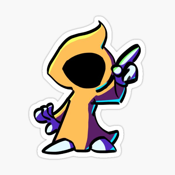 Orange cartoony mage Sticker