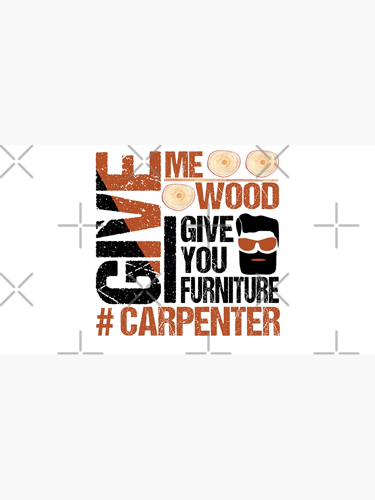 Bearded Carpenter Woodworker Handyman Make Wood & Furniture by CWartDesign
