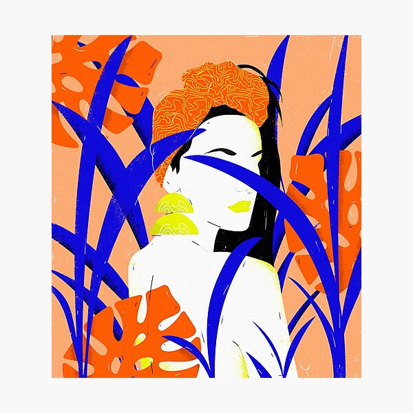 Item preview, Ilustración colorida de una mujer en la naturaleza designed and sold by punchistica.