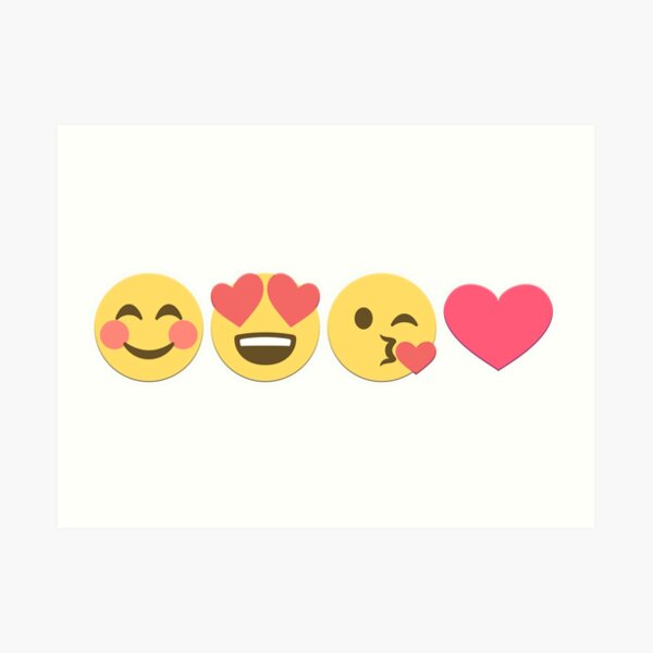 Kunstdrucke Liebe Emoji Redbubble