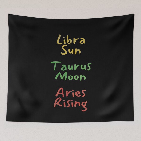 Item preview, Libra Sun Taurus Moon Aries Rising Text designed and sold by leomooncreates.