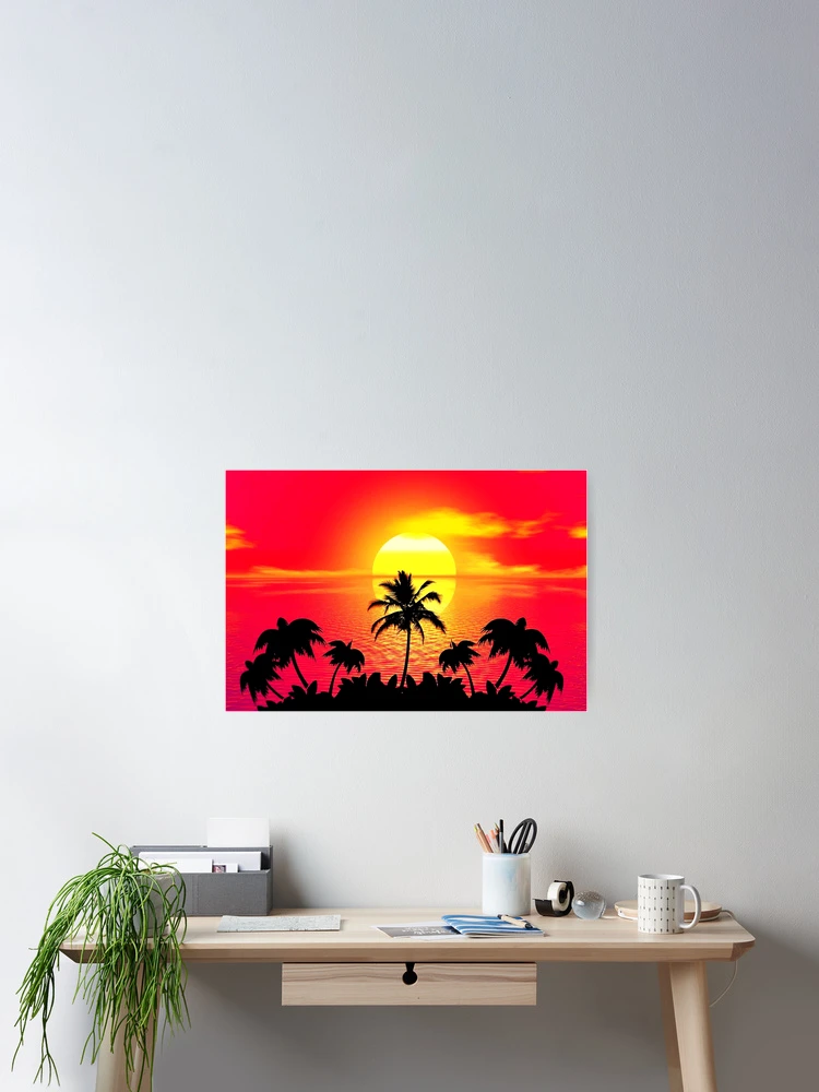 Thumbnail 2 of 3, Poster, Sunset design designed and sold by Roshan Keenoo.