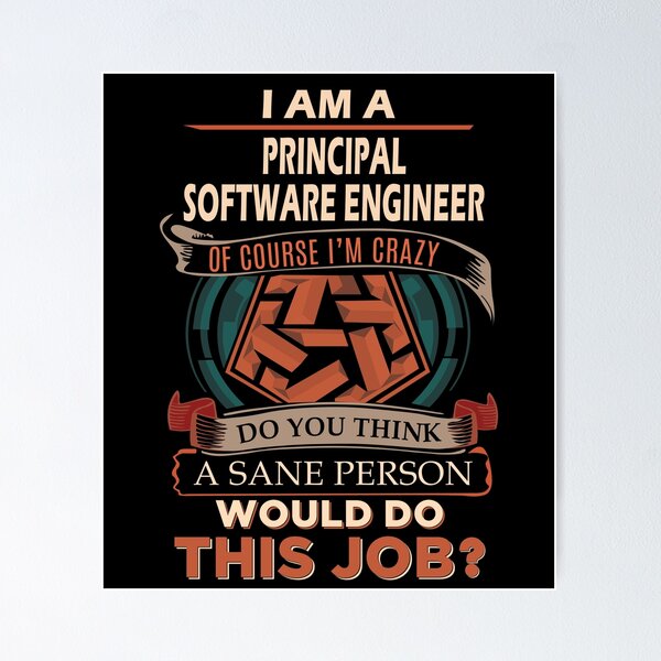 Artikel-Vorschau von Principal Software Engineer T-Shirt - Sane Person Geschenkartikel Tee, designt und verkauft von eaneyjulie.