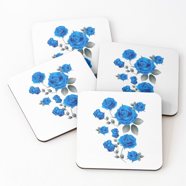 Item preview, Blue Roses with monochromatic leaves designed and sold by Ribeiro Design.