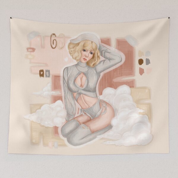 Item preview, Cute girl with clouds designed and sold by darkmoonlight-.