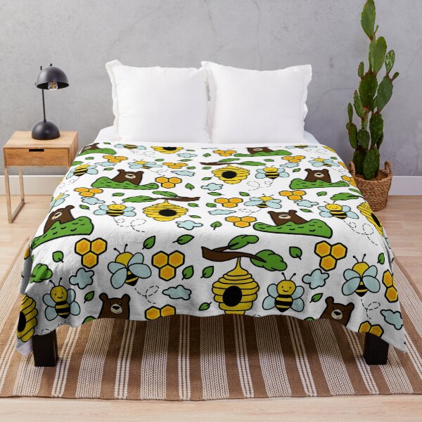 Item preview, Bumble Bee, Honey and Bear Printable Seamless Pattern designed and sold by c-vector-studio.