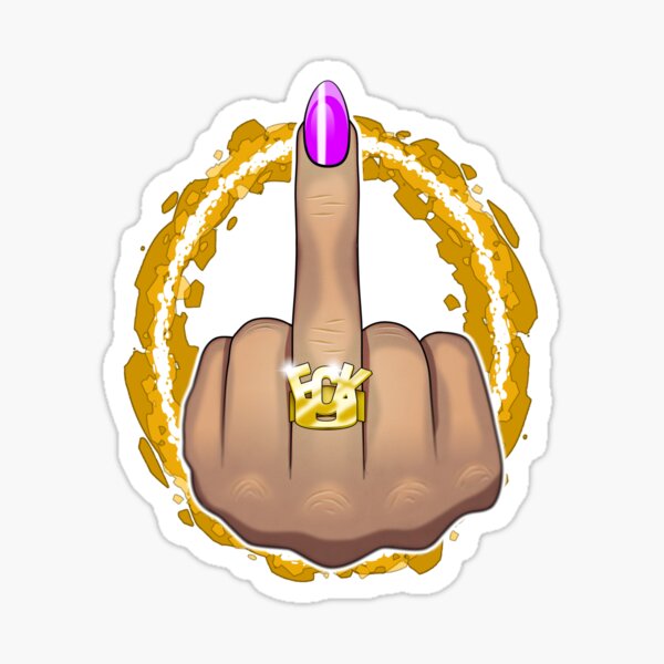 Stinkefinger Lady 2.0 colored Sticker