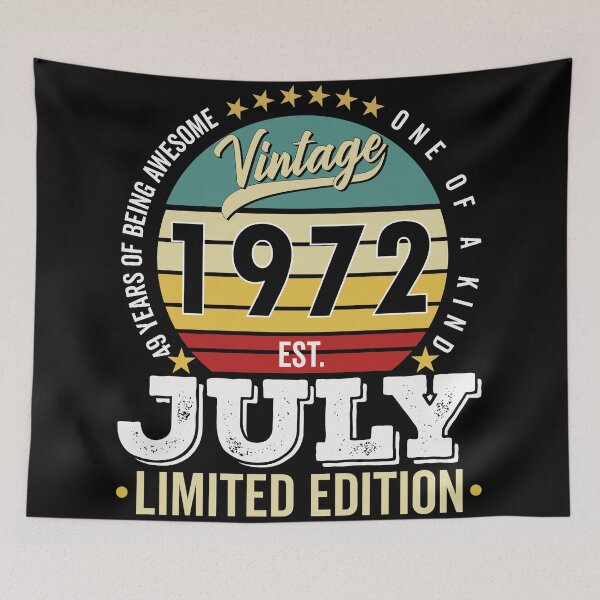 Item preview, 49 Years Of Being Awesome - One Of A Kind Limited Edition - 1972 Vintage 49s Retro, Classic, Cool, July Birthday. designed and sold by ALITOPRINCE.