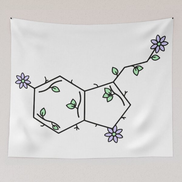 Item preview, Serotonin neurotransmitter organic with flower and leaves floral. designed and sold by labstud.