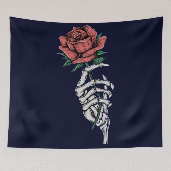Item preview, Skeleton holding rose designed and sold by Rakos-Merch.