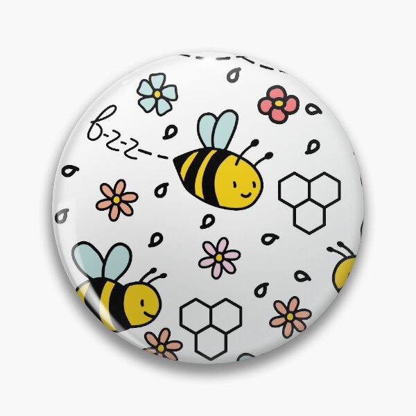 Item preview, Cartoon Bee with Wild Flowers Seamless Pattern designed and sold by c-vector-studio.