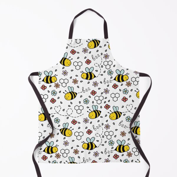 Item preview, Cartoon Bee with Wild Flowers Seamless Pattern designed and sold by c-vector-studio.
