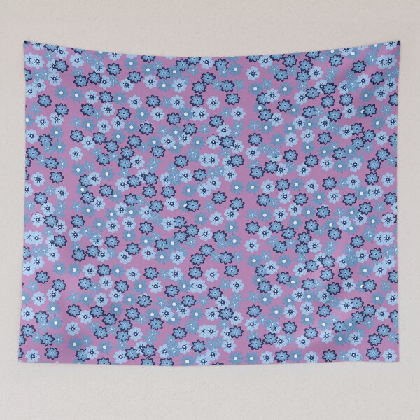 Item preview, Blue Flowers on Purple designed and sold by RiadMannan.