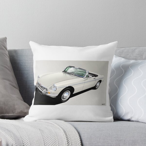 Artikelvorschau, MG B Roadster Illustration - Altenglisch weiß entworfen und verkauft von RJWautographics.