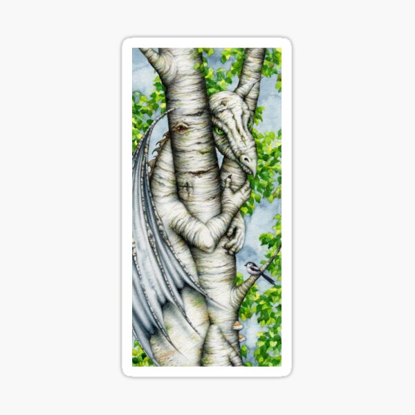 Silver Birch Dragon Sticker