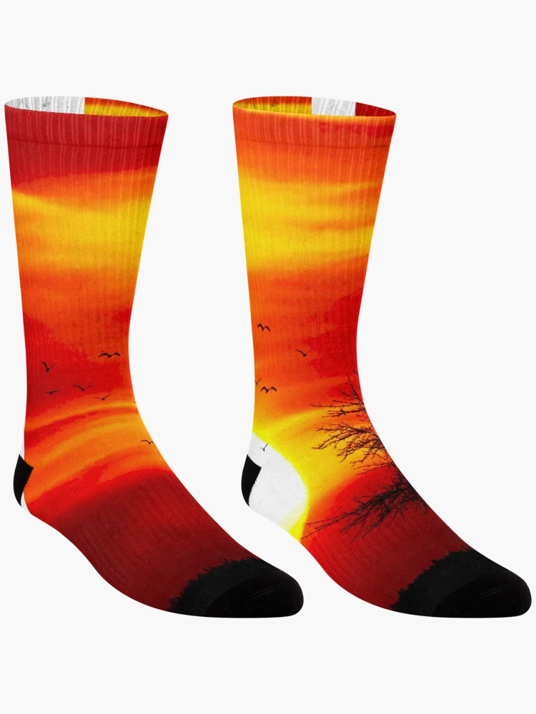 Thumbnail 3 of 5, Socks, Sunset design designed and sold by Roshan Keenoo.