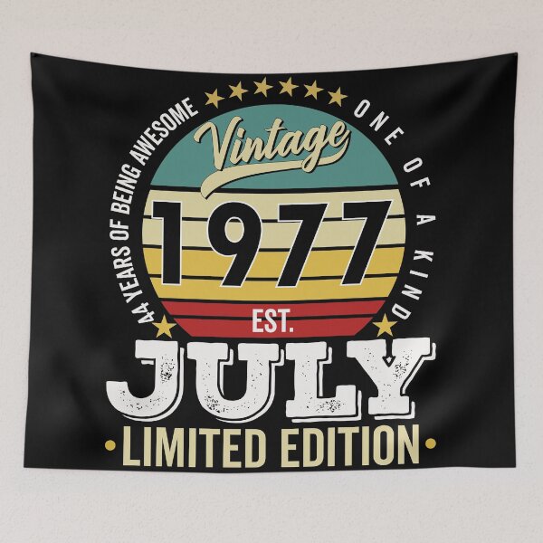 Item preview, 44 Years Of Being Awesome - One Of A Kind Limited Edition - 1977 Vintage 44s Retro, Classic, Cool, July Birthday.  designed and sold by ALITOPRINCE.