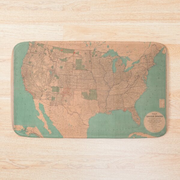 Item preview, Old United States & North America Map (1885) Vintage USA Atlas designed and sold by BravuraMedia.