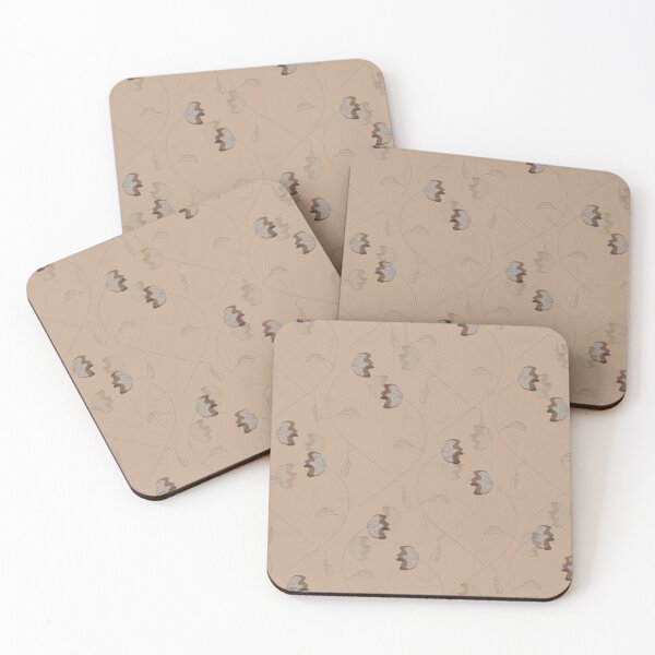 Item preview, blue flowers on a beige background designed and sold by veur.