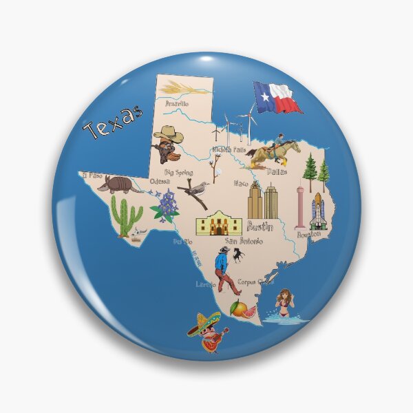 Item preview, Texas State Map shirt with names of the major cities, symbols and Tourist Attractions designed and sold by mashmosh.