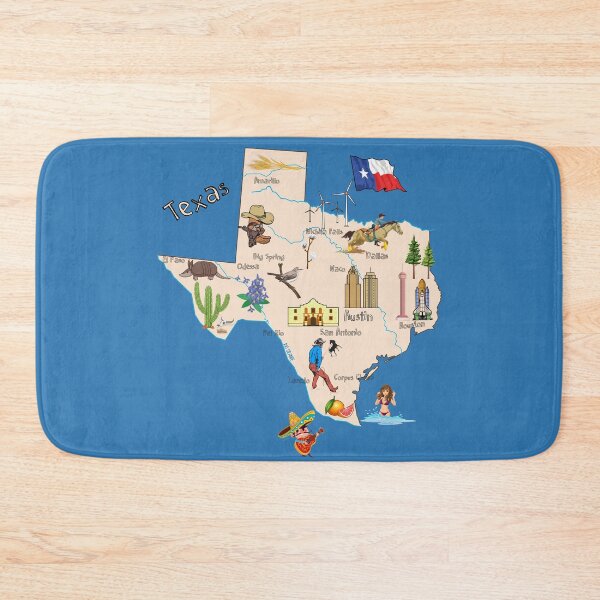 Item preview, Texas State Map shirt with names of the major cities, symbols and Tourist Attractions designed and sold by mashmosh.