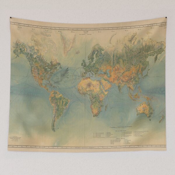 Item preview, Old World Maritime Fuel Station Shipping Routes Map (1920) Vintage Global Nautical Boating Atlas designed and sold by BravuraMedia.