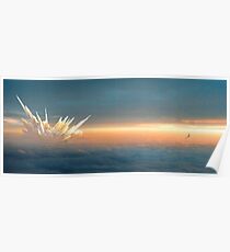 Iceberg on a horizon of clouds Poster