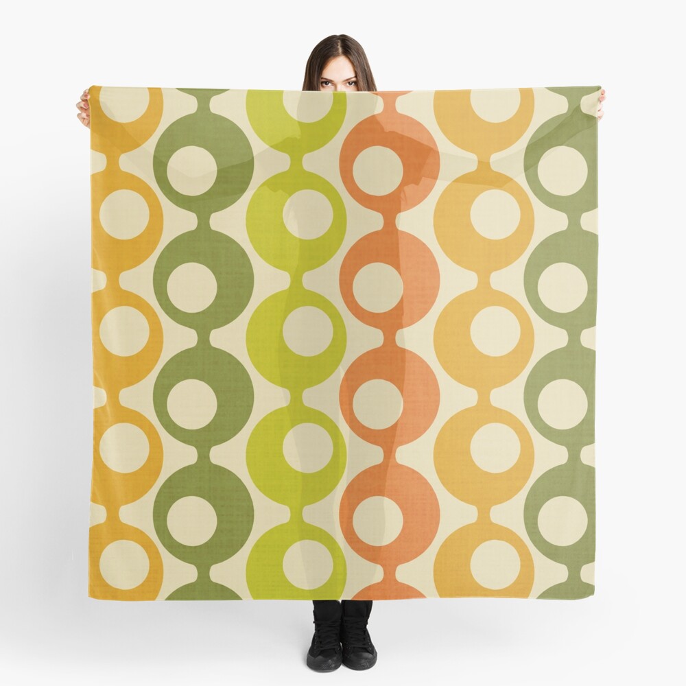 Mid-Century Circles Pattern Scarf