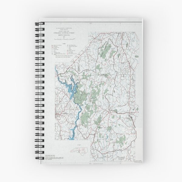 Item preview, Old Uwharrie National Forest Map (1970) Vintage North Carolina Woodland Reserve Atlas designed and sold by BravuraMedia.