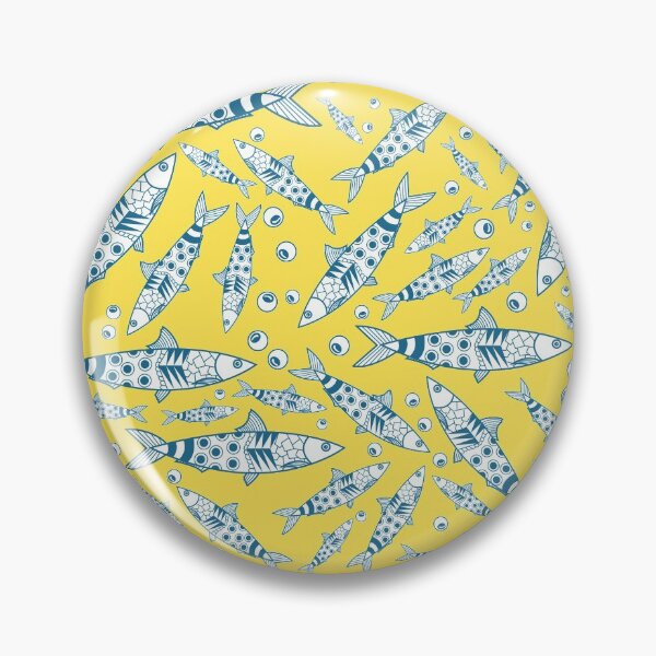 Item preview, Portuguese Lisbon Sardines Pattern Azulejos Yellow designed and sold by idovedesign.