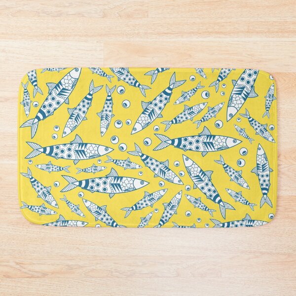 Item preview, Portuguese Lisbon Sardines Pattern Azulejos Yellow designed and sold by idovedesign.