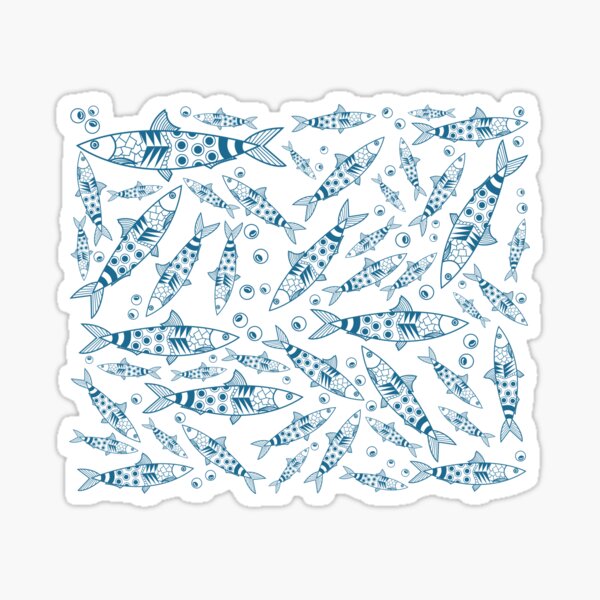 Portuguese Lisbon Sardines Pattern Azulejos Yellow Sticker