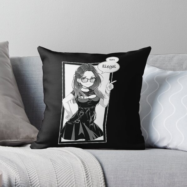 big ass wolf girl Throw Pillow by AppleBloodArt