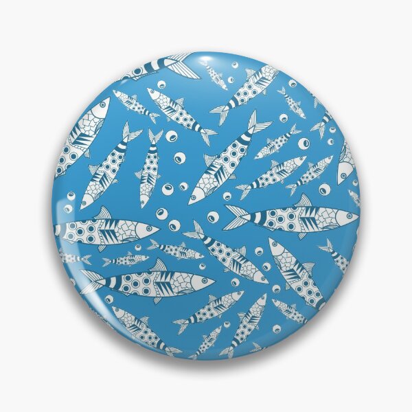 Item preview, Portuguese Lisbon Sardines Pattern Azulejos Blue designed and sold by idovedesign.