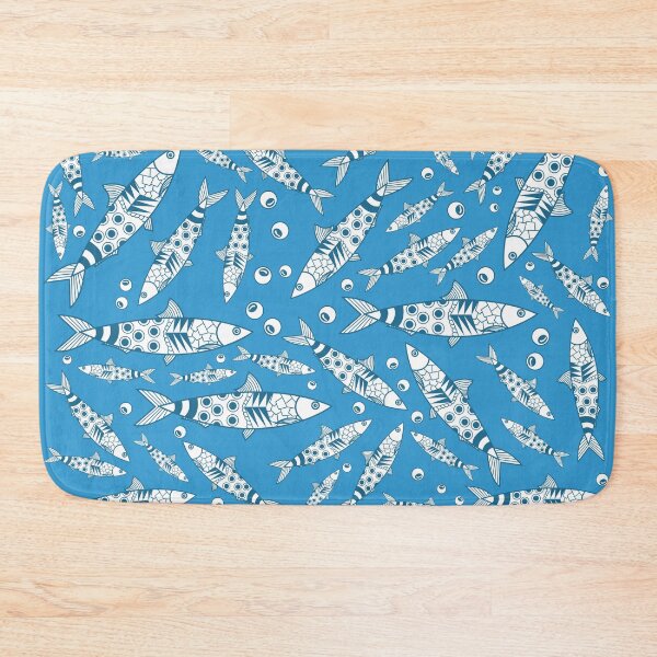 Item preview, Portuguese Lisbon Sardines Pattern Azulejos Blue designed and sold by idovedesign.