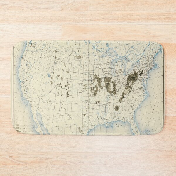 Item preview, Old US Coal Mining Map (1898) Vintage United States Carbon Fuel Atlas designed and sold by BravuraMedia.
