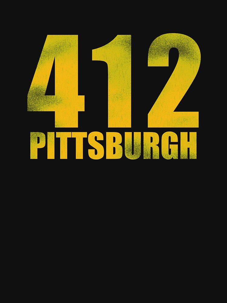  412 Pittsburgh Yellow text Design City Skyline