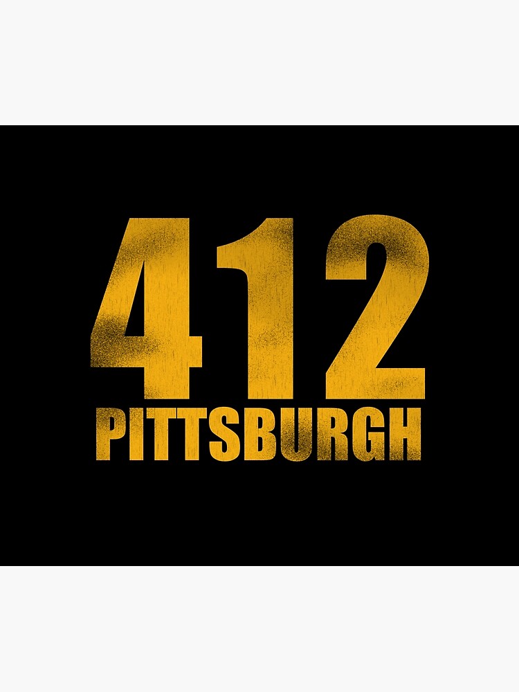 : 412 Pittsburgh Yellow text Design City Skyline