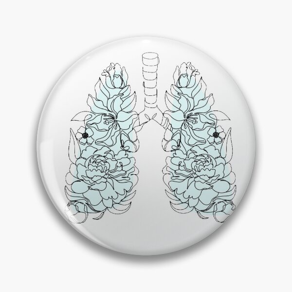 Item preview, Floral lungs line art. Floral Lungs Anatomy Poster designed and sold by OneLinePrint.