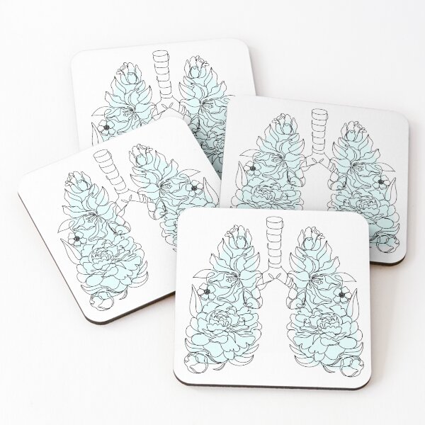 Item preview, Floral lungs line art. Floral Lungs Anatomy Poster  designed and sold by OneLinePrint.
