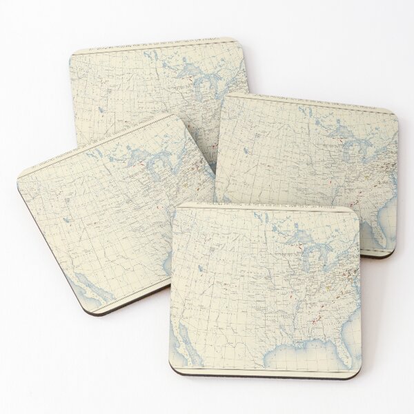 Item preview, Old US Iron Mining Map (1898) Vintage United States Metal Ore Atlas designed and sold by BravuraMedia.