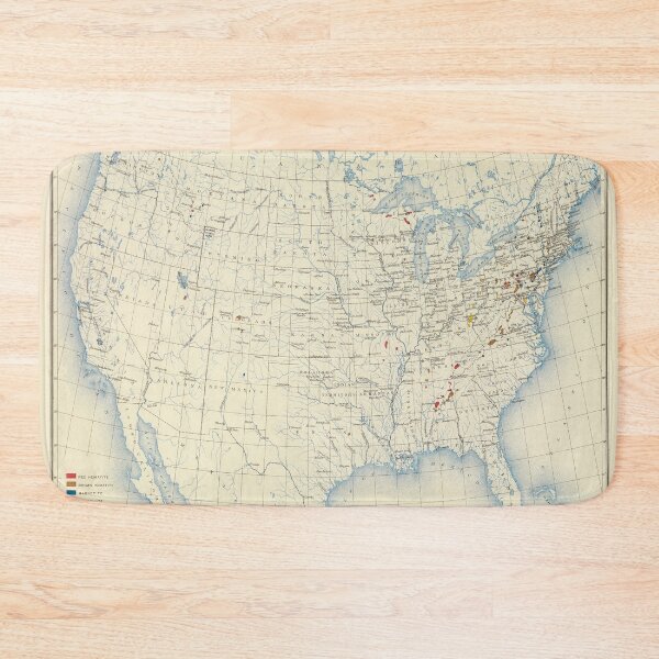 Item preview, Old US Iron Mining Map (1898) Vintage United States Metal Ore Atlas designed and sold by BravuraMedia.