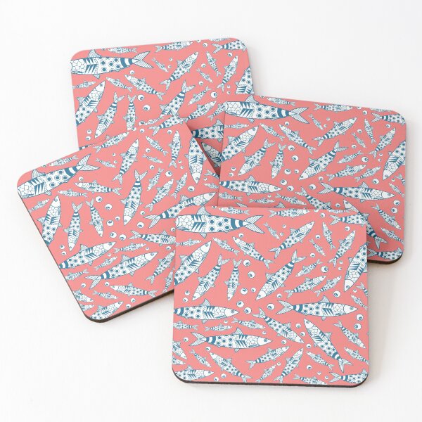Item preview, Portuguese Lisbon Sardines Pattern Azulejos Pink designed and sold by idovedesign.