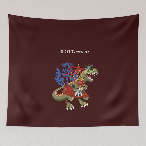 Item preview, Clanosaurus Rex SCOTTsaurus rex Scott Modern Clan Kilt Family Tartan designed and sold by Lisa Rotenberg.