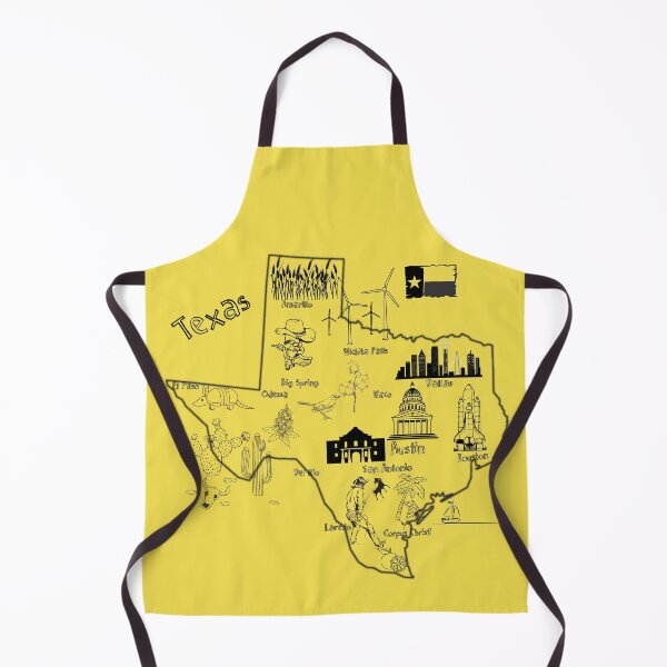 Item preview, Map of Texas Landmarks, major cities, flag, tourist attractions Black Lines designed and sold by mashmosh.