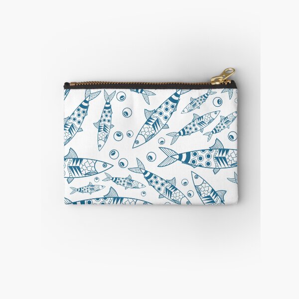 Item preview, Portuguese Lisbon Sardines Pattern Azulejos White Blue designed and sold by idovedesign.